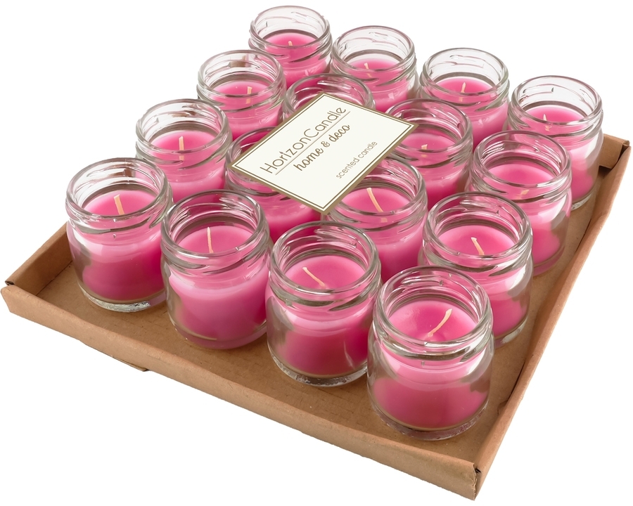 91017909 Свеча Horizon Candles в стекле высота 45 мм d 50 мм 16 шт/уп роза STLM-0443316 MIR LIGHT