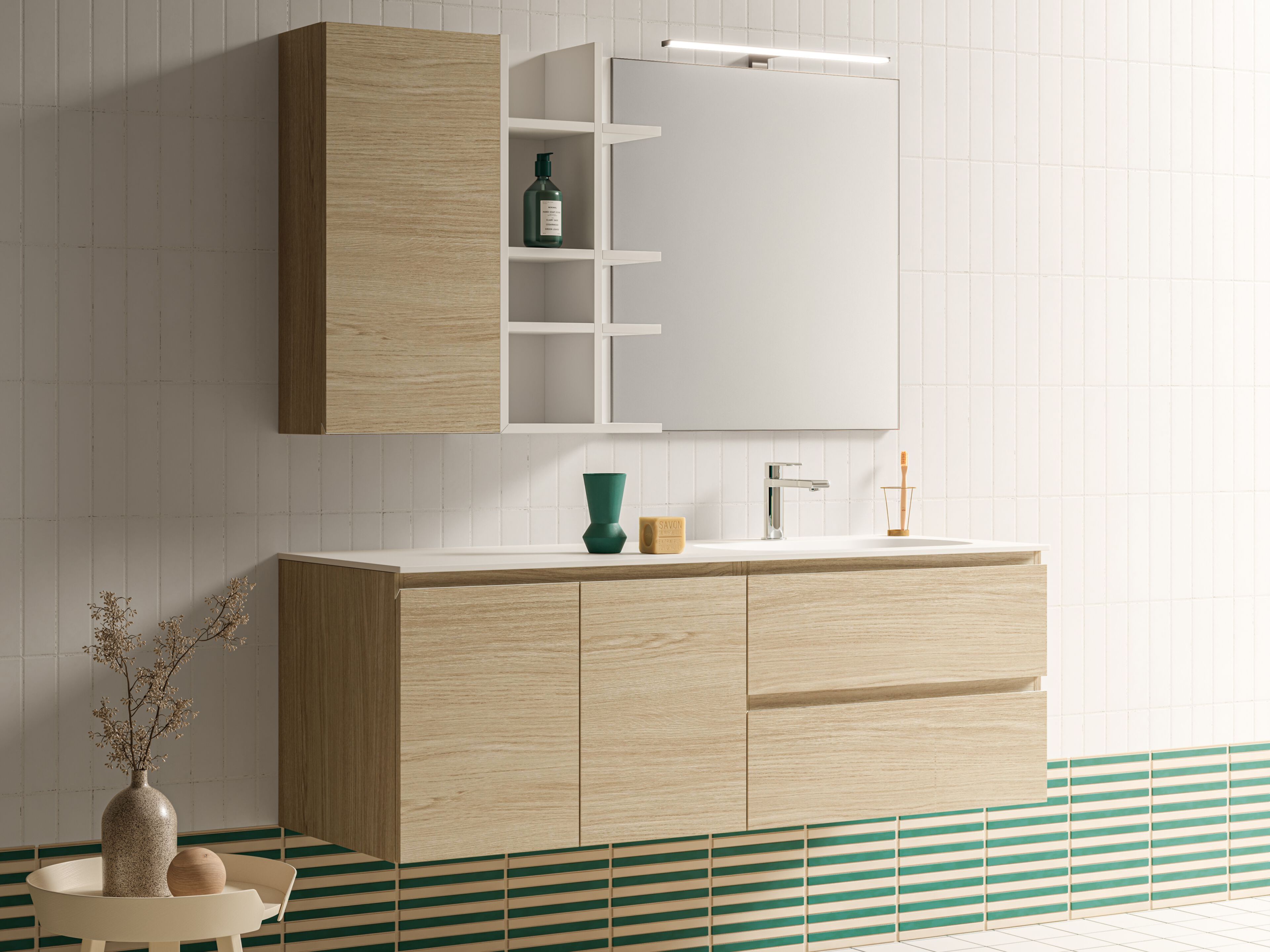 Подвесной шкаф для умывальника со встроенной раковиной Arbi Arredobagno HO.ME PLUS 45° 02 ARCH-00055404 - Вид №1