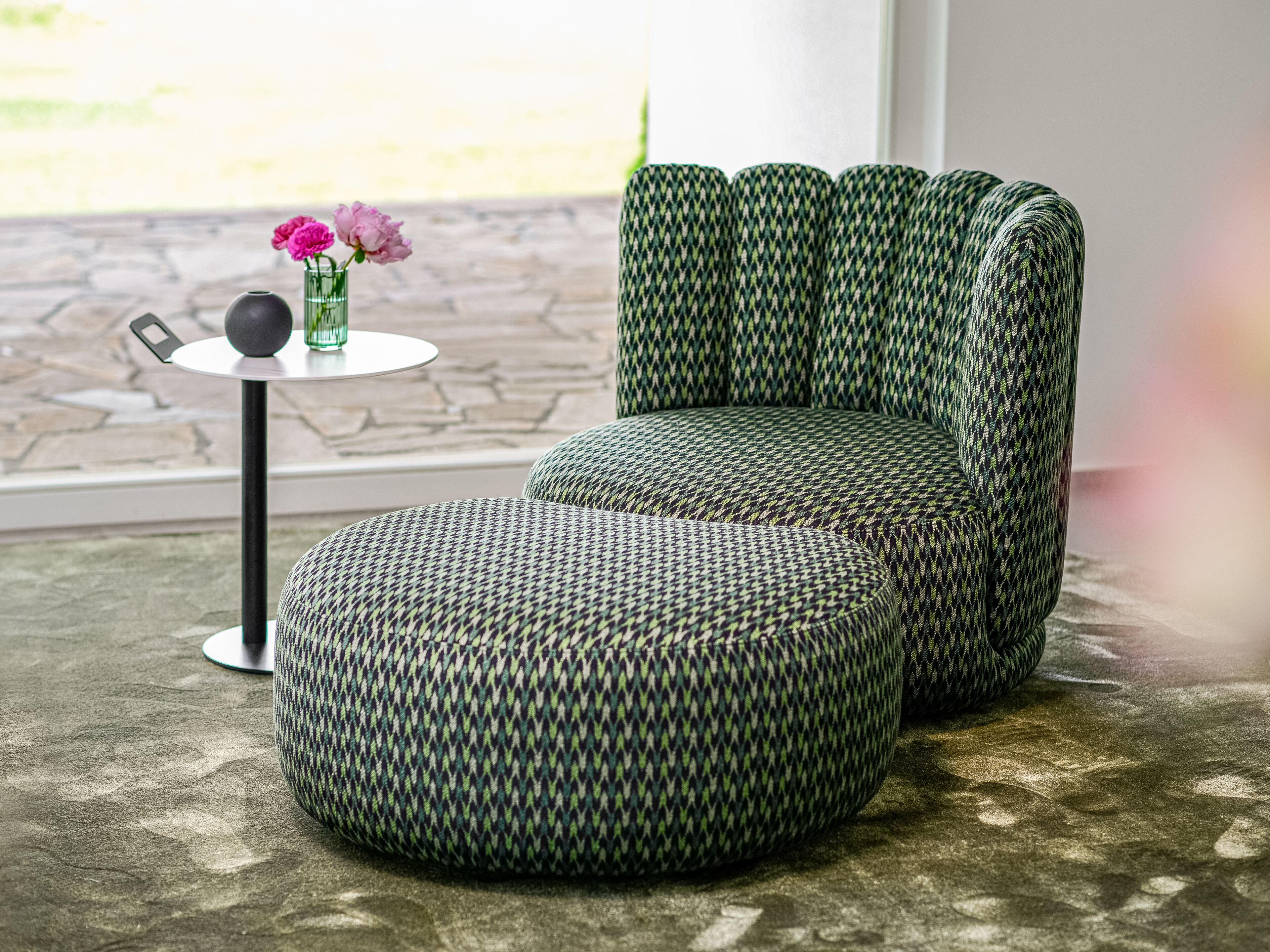 Тканевое кресло с подставкой для ног KFF ARCH-00148456 - Вид №3