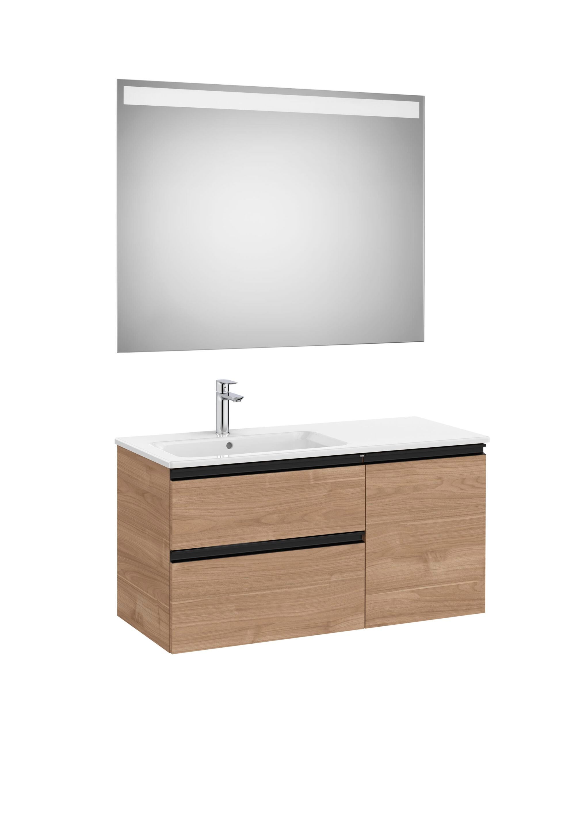 Деревянный умывальник с ящиками, дверцами, зеркалом и встроенной раковиной Roca The Gap ARCH-00147702 - Вид №9