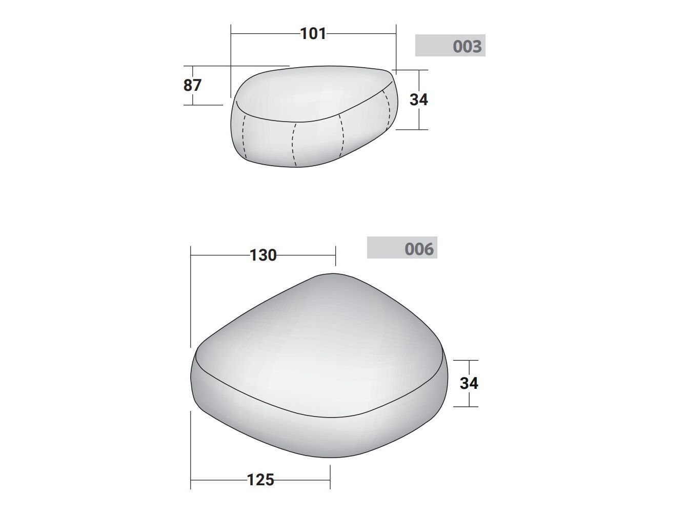 Съемный пуф из ткани Flou Pierre ARCH-00037814 - Вид №14