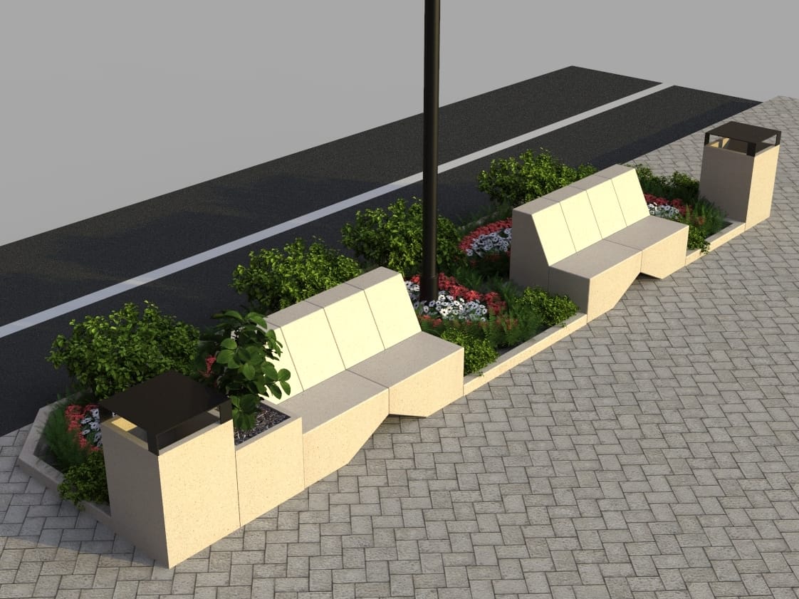 Реконструированная каменная модульная скамья Viscio Urban Design Modula ARCH-00034613