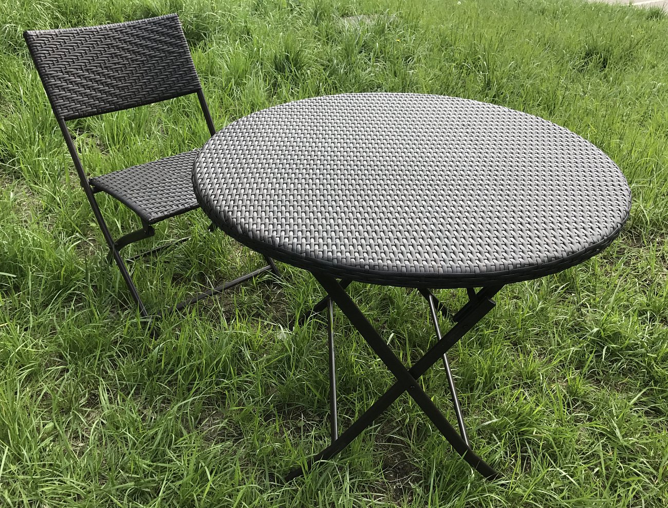 Обеденная группа на 4 персоны из искусственного ротанга коричневая Garden Way Vieux 760270 GARDEN WAY  00-3885123 Коричневый  - Вид №8