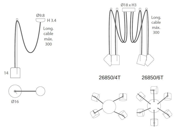 Регулируемая металлическая светодиодная подвесная лампа Olé Lighting Paco ARCH-00072451 - Вид №9