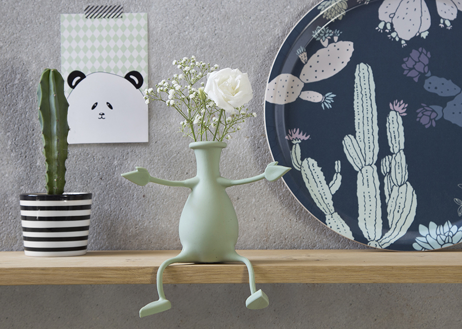 PE555 Ваза для цветов с гибкими ручками florino мятная Peleg Design  - Вид №5