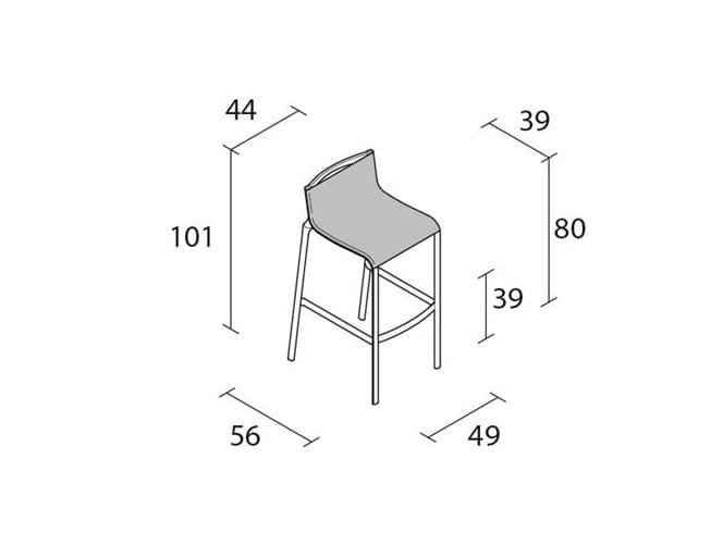Высокий стул из алюминия и ПВХ Alias рамка ARCH-00116634 - Вид №5