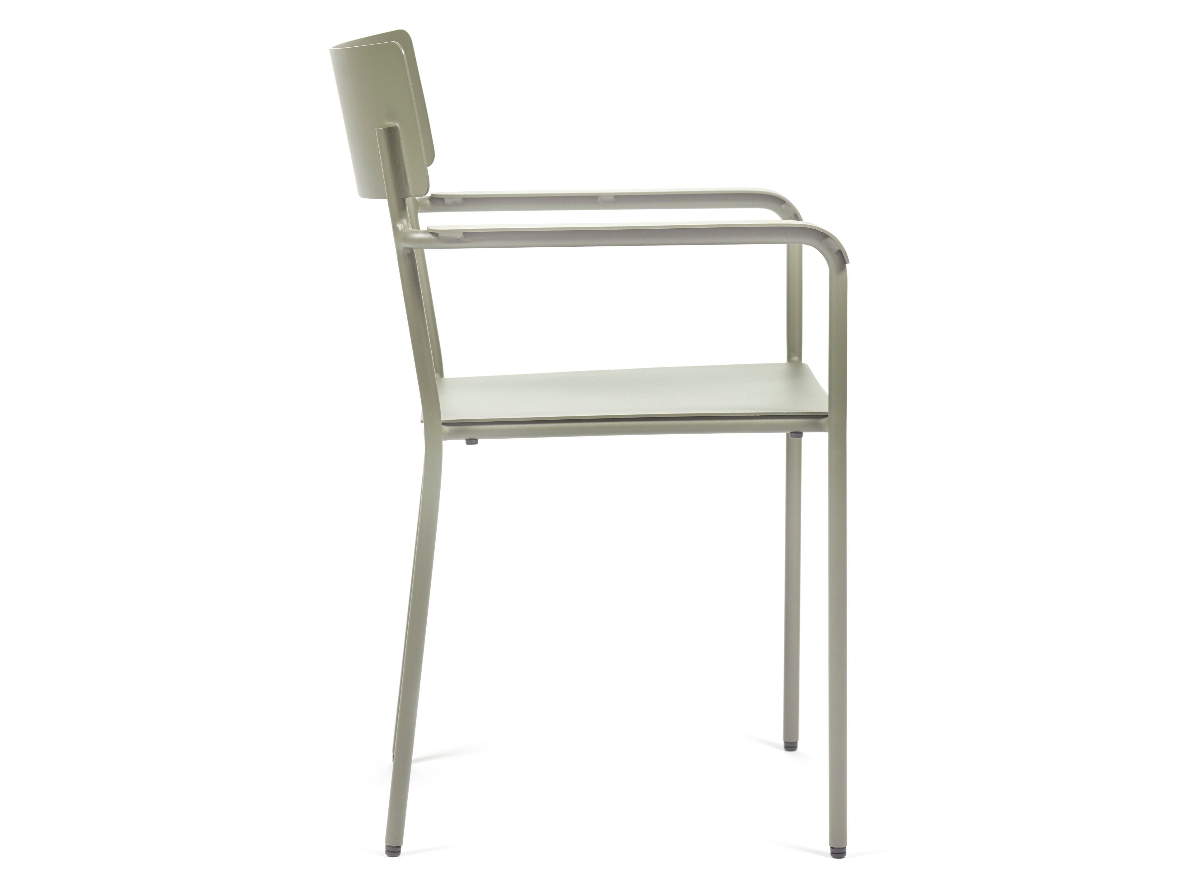 Алюминиевый стул с порошковым покрытием с подлокотниками Serax август ARCH-00023556 - Вид №2