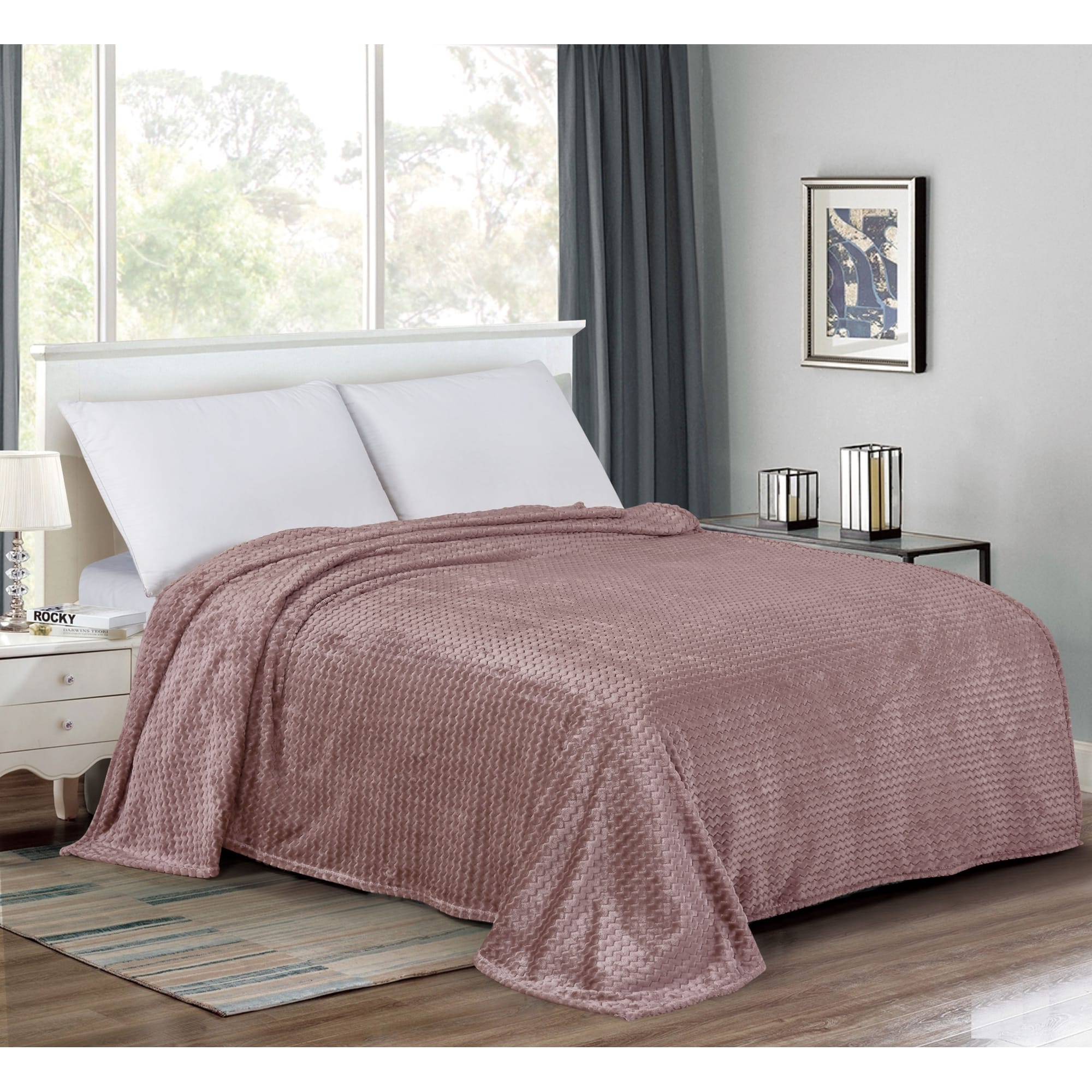 82391615 Плед «Велсофт», 150x200 см, полиэстер, цвет сливовый Santreyd  - Вид №6