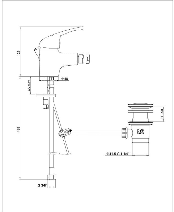 Paini Creta 42CR306CAKM смеситель для биде - Вид №1