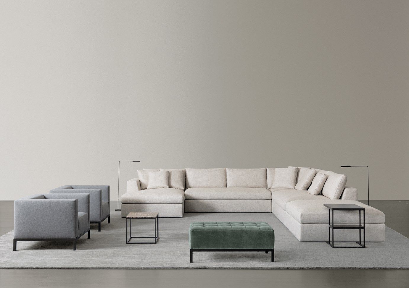 Съемный модульный диван из ткани Meridiani ARCH-00037070 - Вид №8