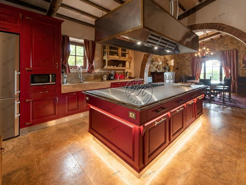 GH LAZZERINI Профессиональная кухня из массива дерева с островом sun-id-1383654