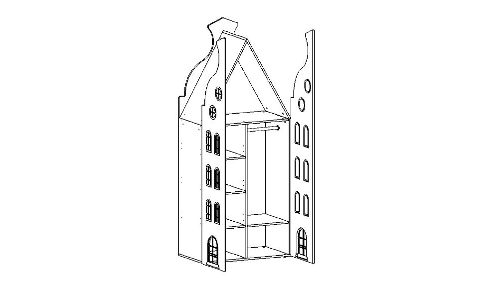 Шкаф-домик детский двухдверный "Амстердам-2" МАНДАРИН АМСТЕРДАМ 179526 Розовый Santreyd  - Вид №3