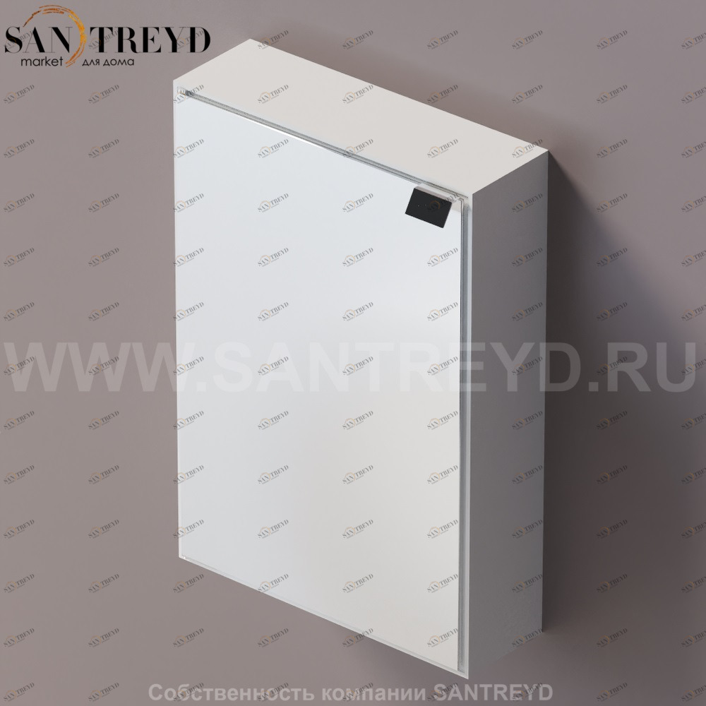 Agape 4x4 Шкаф с зеркалом 60 см в коробе из крашеного алюминия белый A4X4292Z