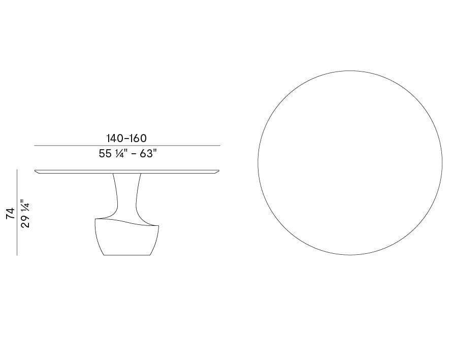 Стол с мраморной столешницей и основанием из смолистого кварца Potocco Амфора ARCH-00028188 - Вид №4