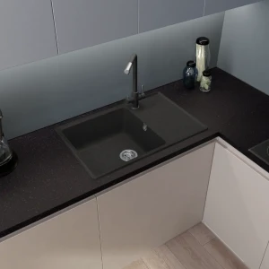 Мойка для кухни врезная с крылом Delinia 76x50 см глубина чаши 19 см кварц цвет графит 87806596 STLM-2171472