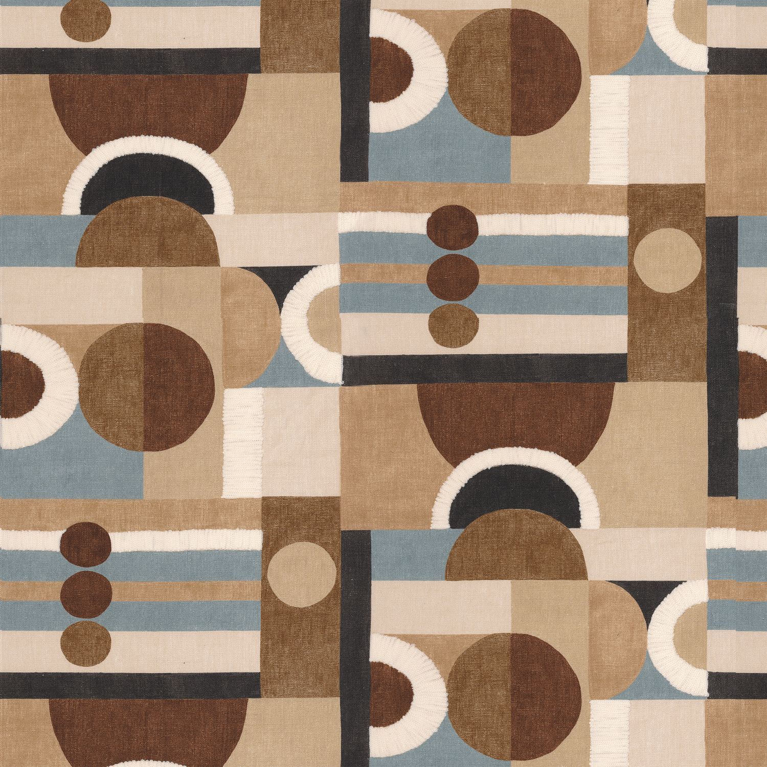 Льняная ткань с графическим рисунком Casamance Manali ARCH-00027872 - Вид №3