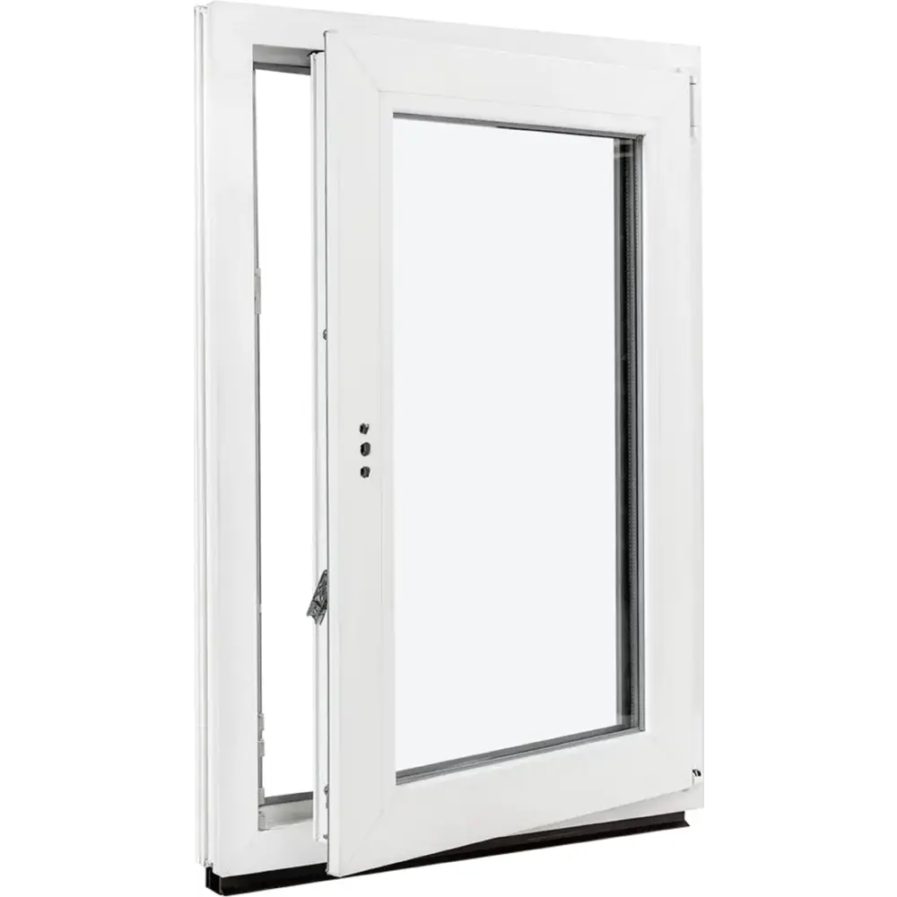 Пластиковое окно ПВХ Deceuninck одностворчатое 600x600 мм (ВхШ) двухкамерный стеклопакет белый/антрацит STLM-2182414 - Вид №3