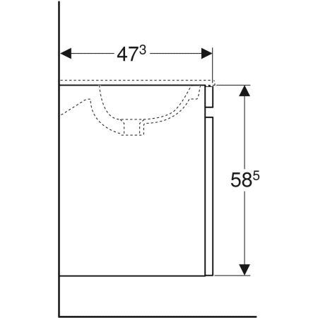 869561000 Шкафчик для встраиваемой раковины Geberit Renova Plan, с одним выдвижным и одним внутренним выдвижным ящиком Geberit  - Вид №32