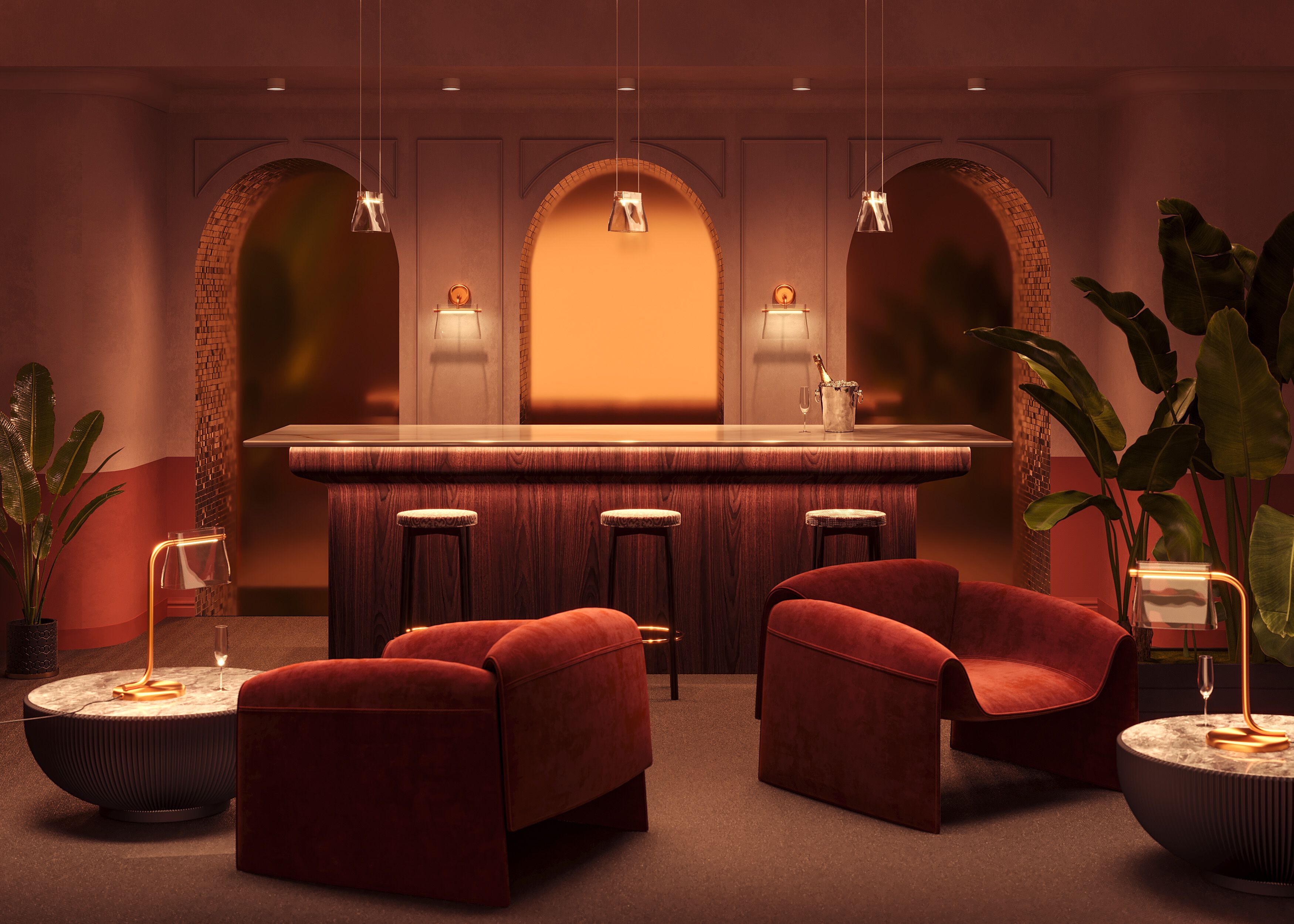 Латунная и стеклянная настольная лампа Maytoni кабаре ARCH-00039441 - Вид №8