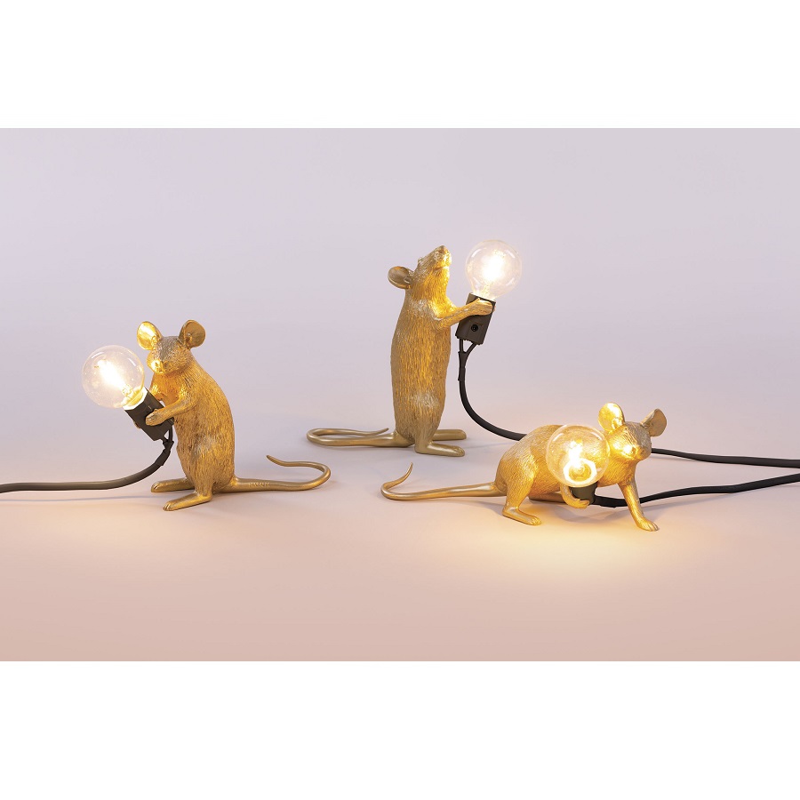 Светильник настольный Mouse Lamp Mac, золотой Seletti 14942GLD - Вид №1