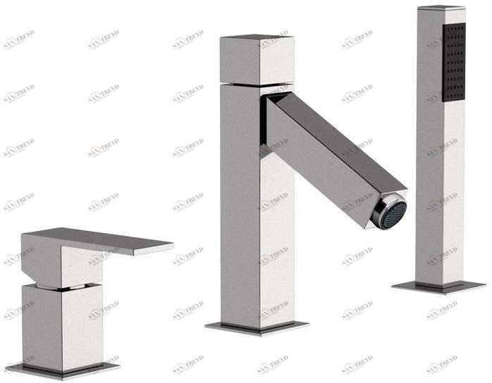 Rubinetterie Mariani Комплект для ванны на 3 отверстия с ручным душем Tower 237-tw