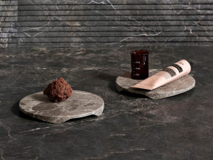 Круглый мраморный поднос для ванной