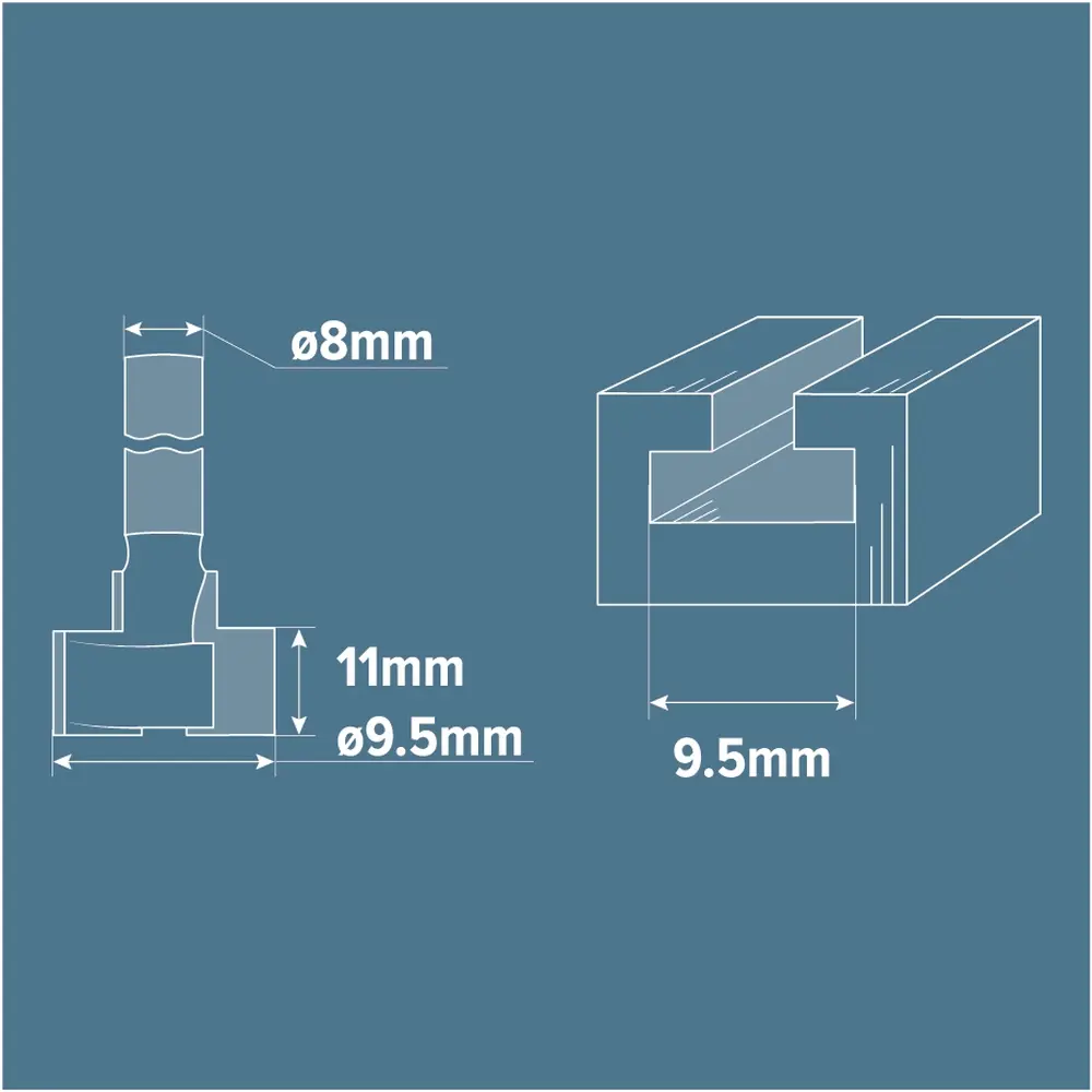 Фреза пазовая Т-образная Brigadier, D9.5 мм STLM-2114091 - Вид №3