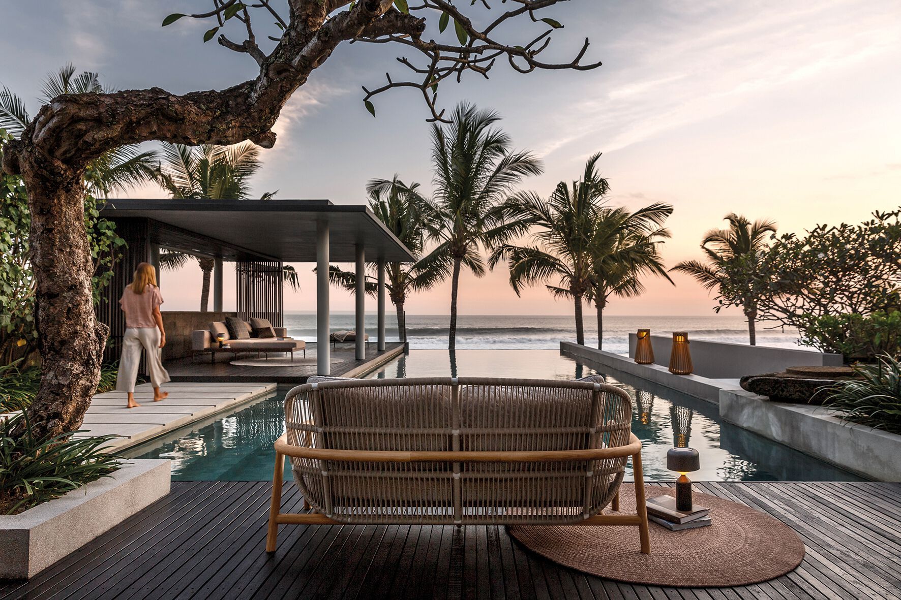 2-местный тканевый и веревочный садовый диван Gloster папоротник ARCH-00027465 - Вид №3