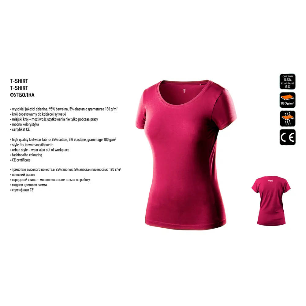 Футболка женская Neo Tools Woman line бордовая размер L рост 174 STLM-2095832 - Вид №1