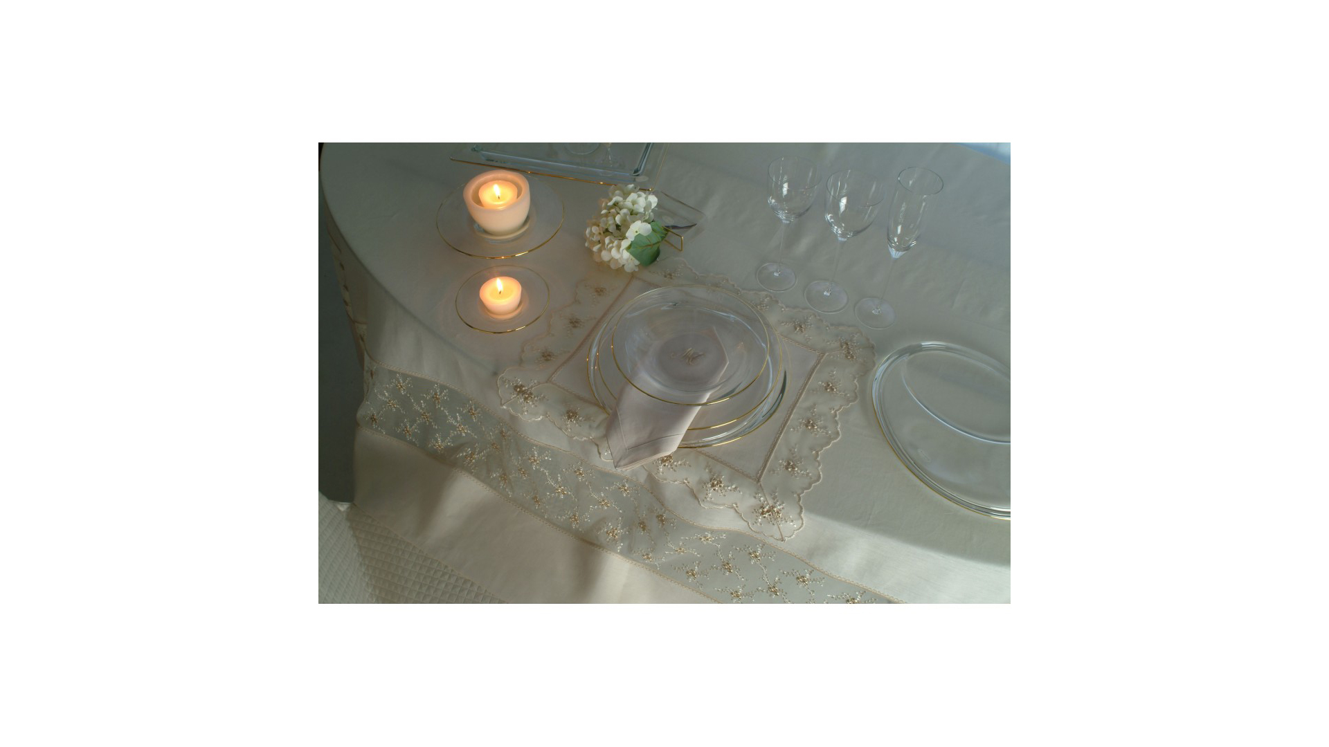 87373 Maison Claire Скатерть 280х180см "Фиореллино" (слон. кость) Ткань  - Вид №1