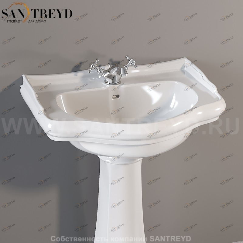 104501 Напольная раковина стоящая прямоугольная Kerasan RETRO