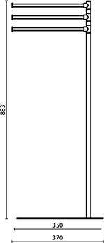 TE615 Стойка напольная с 3 полотенцедержателями, h 88 см. bagno&associati Complementi Bagno & Associati - Вид №1