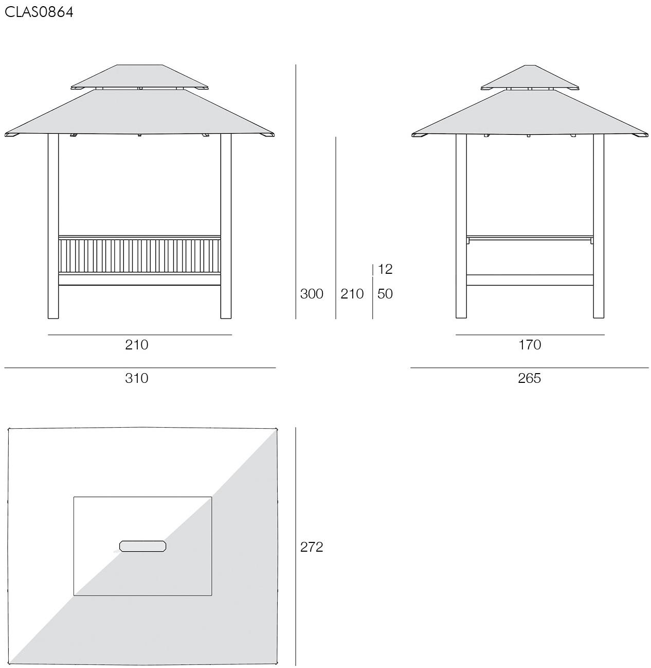 Il Giardino di Legno Кабана с тканевой крышей Classica Clas0878 - Вид №6