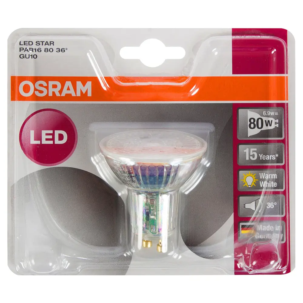 Лампа светодиодная Osram GU10 6.9 Вт 575 Лм свет тёплый белый 18644015 STLM-2040670  - Вид №1