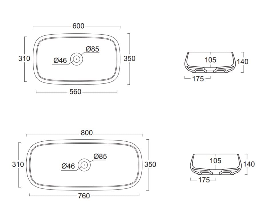 Керамическая прямоугольная столешница Alice Ceramica NUR ARCH-00118788 - Вид №8