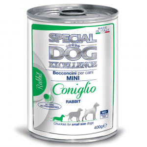 ПР0059880 Корм для собак EXCELLENCE Chunkies для мелких пород, кролик банка 400г SPECIAL DOG