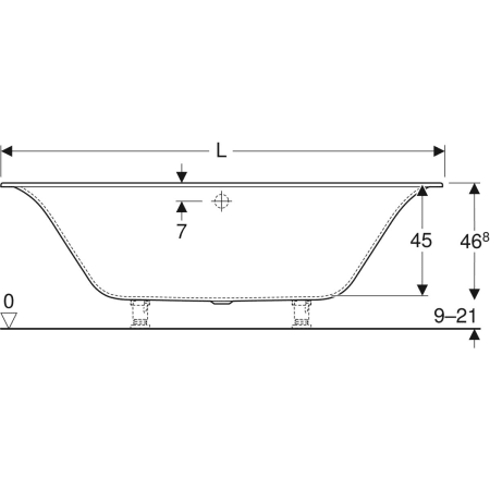 554.008.01.1 Прямоугольная ванна Geberit Soana, с узкими краями, Duo Geberit  - Вид №3