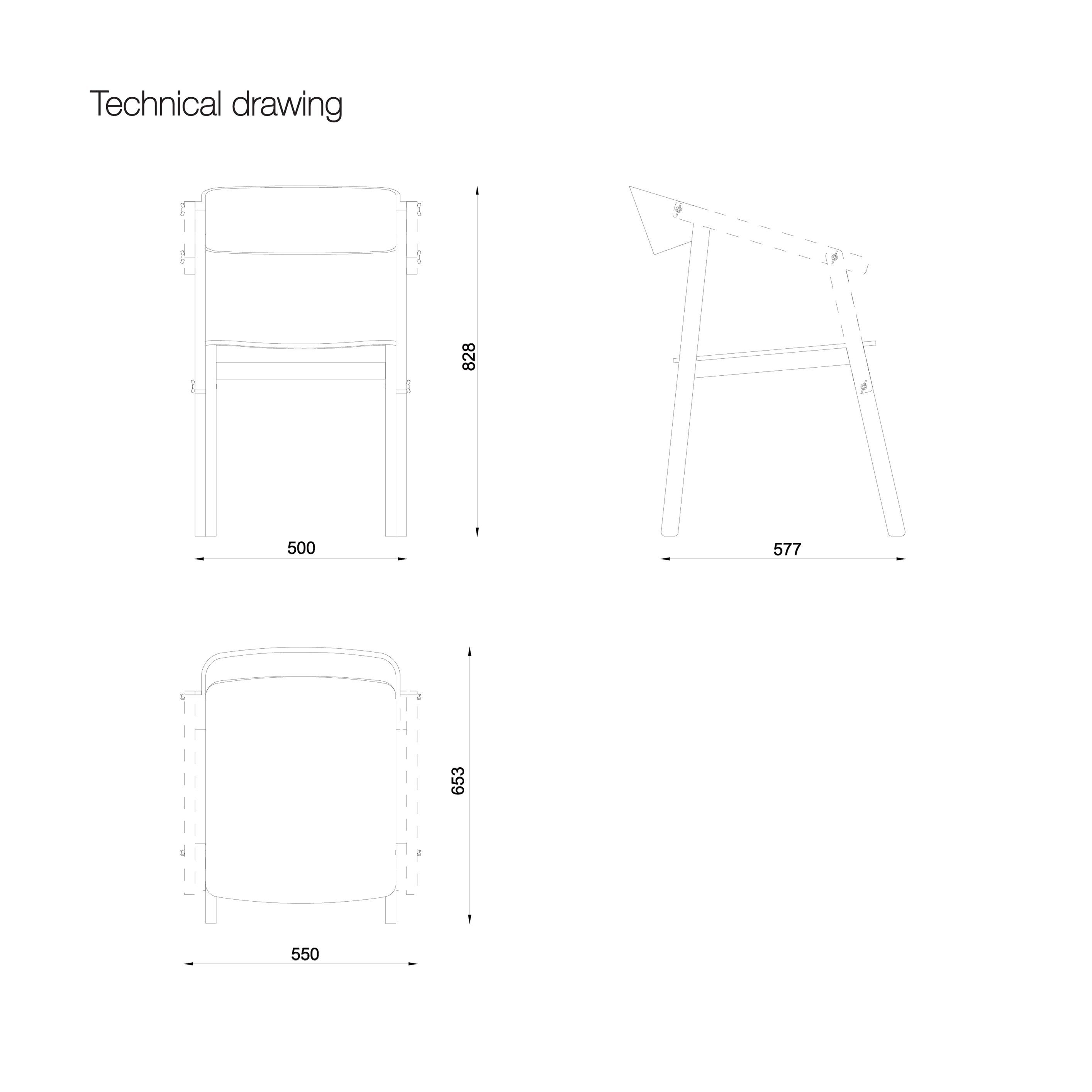 Стул из ясеня со встроенной подушкой Askia ателье ARCH-00103774 - Вид №3