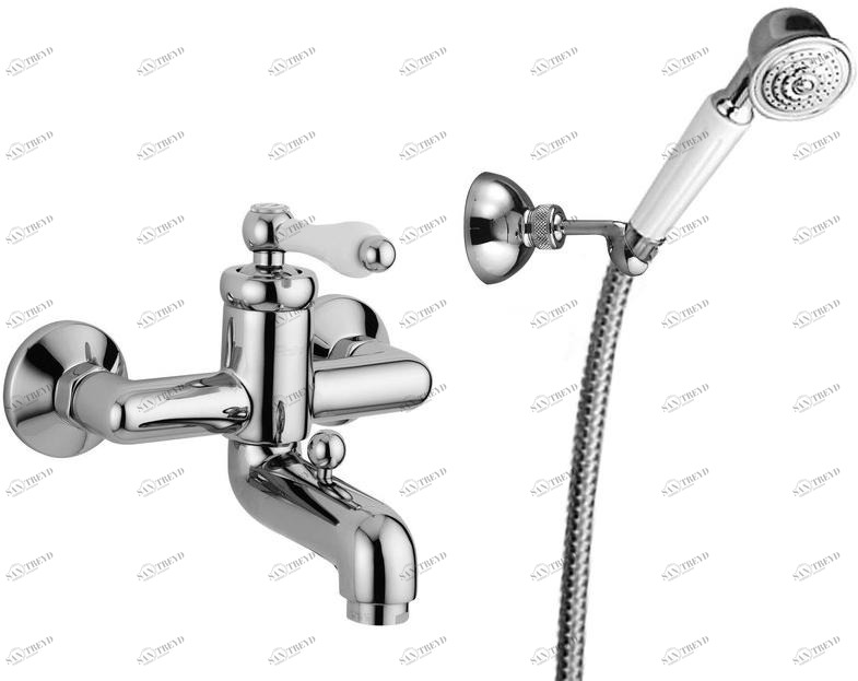 Rubinetteria Giulini Смеситель для ванны с ручным душем на 2 отверстия Hermitage - hermitage crystal F4401