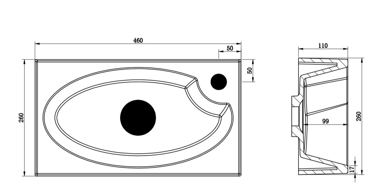 Мебель для ванной BelBagno PIETRA MINI-460-BL левосторонняя  - Вид №3