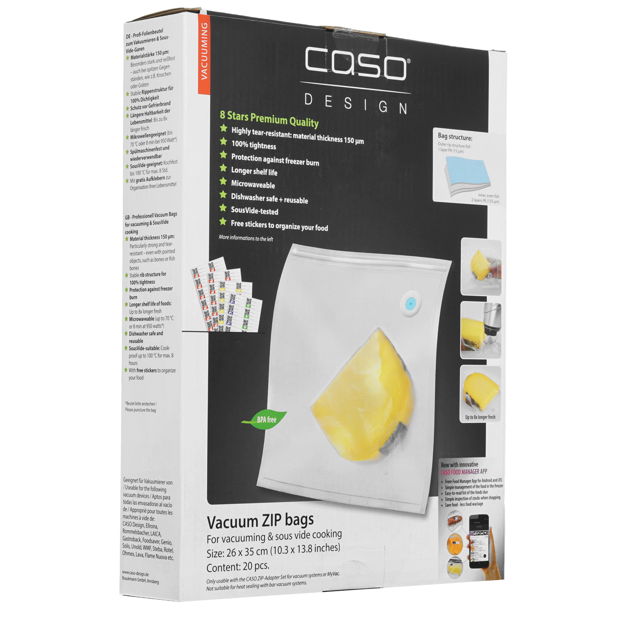 8118947 Пакеты для вакуумного упаковщика CASO VC 26*35 STDN-0000479 - Вид №4