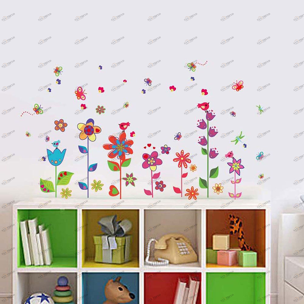Декор для стен Colorful Flowers Butterflies Walplus WS9015