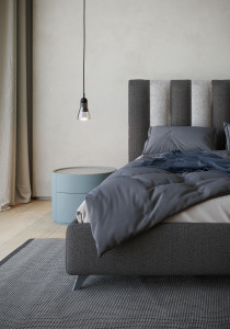 Двуспальная кровать для хранения ткани с мягким изголовьем