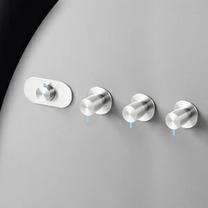 Термостат для душа глянцевая сталь с голубой ручкой Toki Radomonte TKI56LCIL27