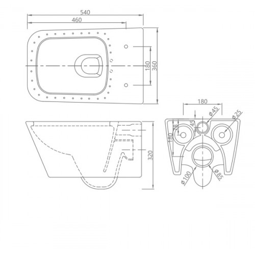 CT2041 Подвесной унитаз SSWW CT  - Вид №1
