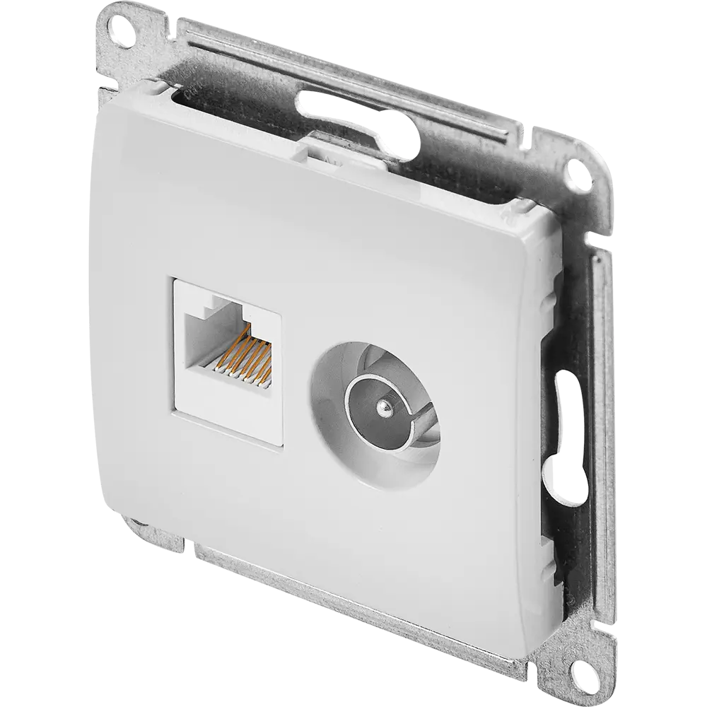 Schneider Electric Glossa — двойная компьютерная розетка RJ45 для интернета и ТВ 86710167 STLM-0070787 - Вид №1
