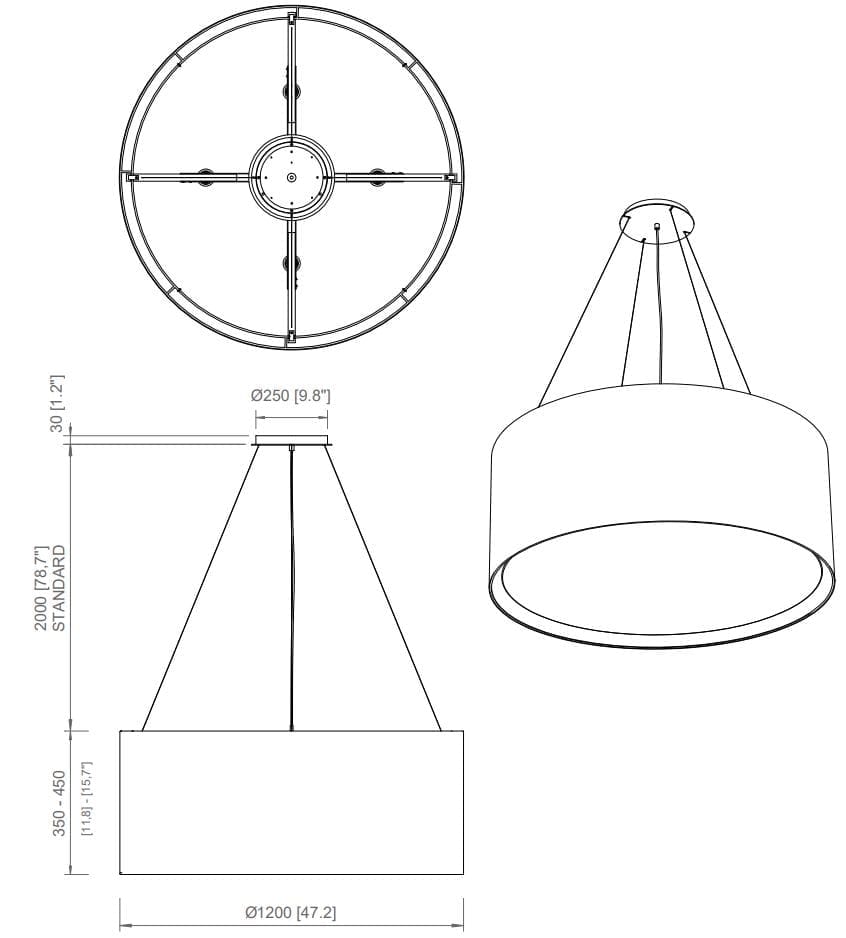 Ткань подвесной светильник Contardi цирк ARCH-00010320 - Вид №2