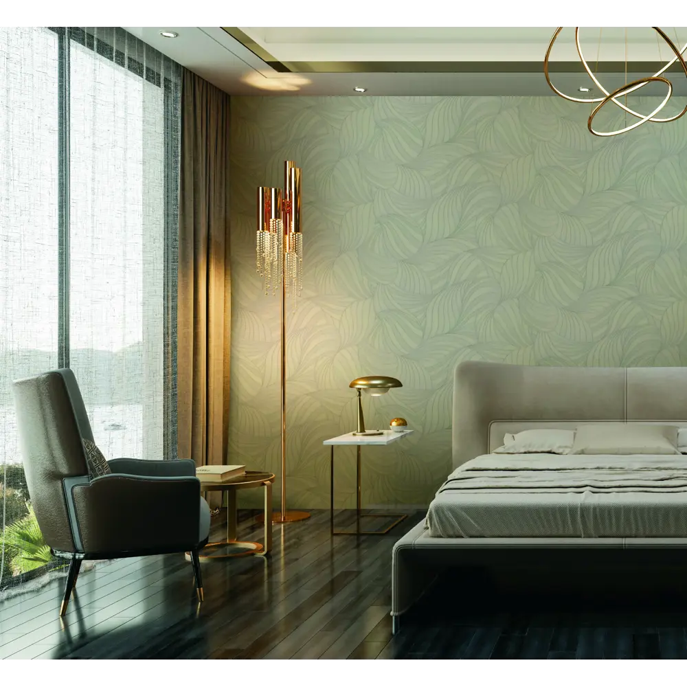 Флизелиновые обои OVK DESIGN D.Langer Ave белые с растительным рисунком 88915296 STLM-1569379 - Вид №3