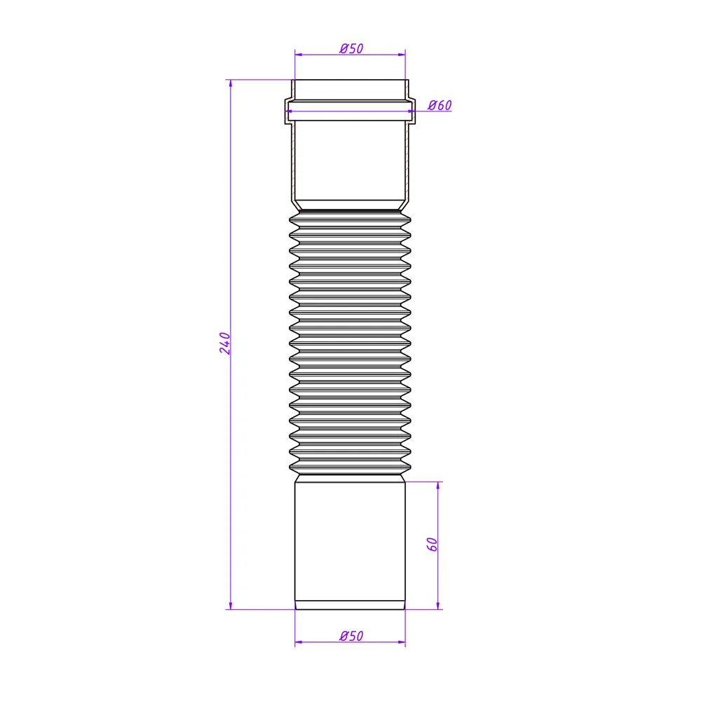ORIO Гибкий канализационный соединитель 50 мм для внутренних систем 81951355 STLM-0014754 - Вид №2