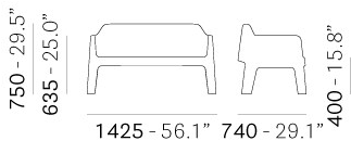 Pedrali Садовый диван из полиэтилена Plus 636 - Вид №15
